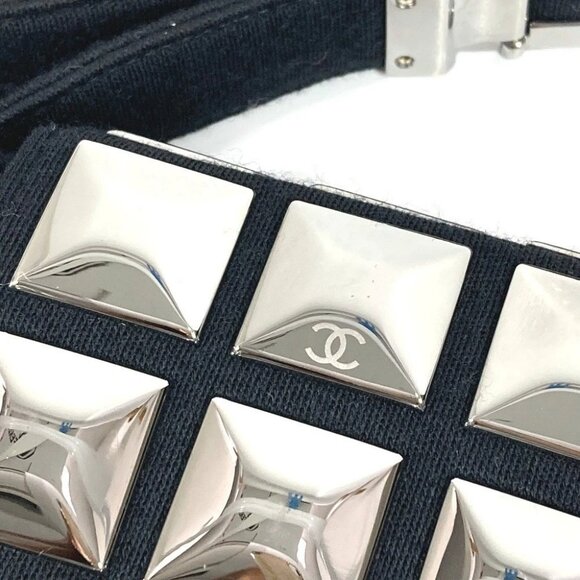 CHANEL CC CC Mark logo Ice cube Shoulder bag cotton Black/Silver - Picture 9 of 15